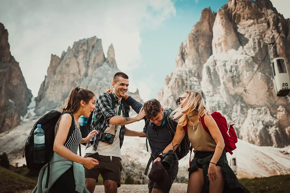 Group of people laughing together